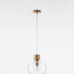 Pendelleuchte Cinzia in Transparent und Gold E27
