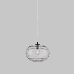 Pendelleuchte Evleen in Transparent und Grau E27