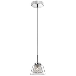Pendelleuchte Boccale in Transparent und Chrom G9