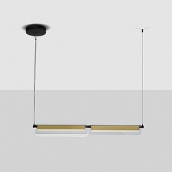 LED Pendelleuchte Apnea in Schwarz-transparent und Gold...