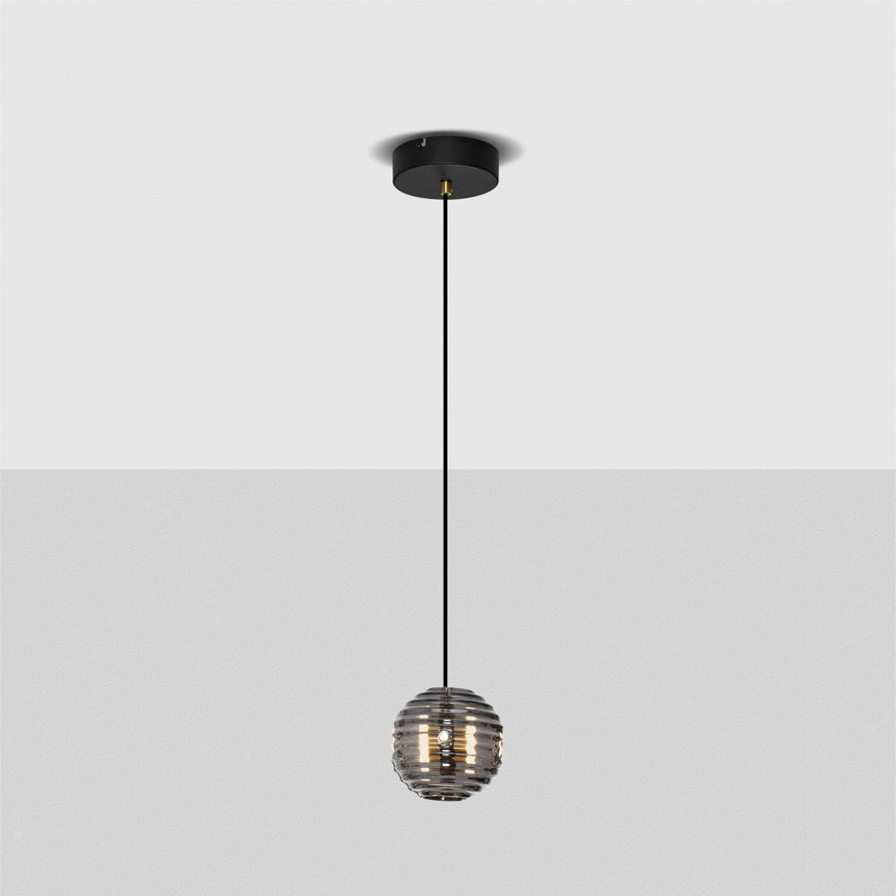 LED Pendelleuchte Las in Schwarz-transparent und Gold 13W 1526lm günstig online kaufen