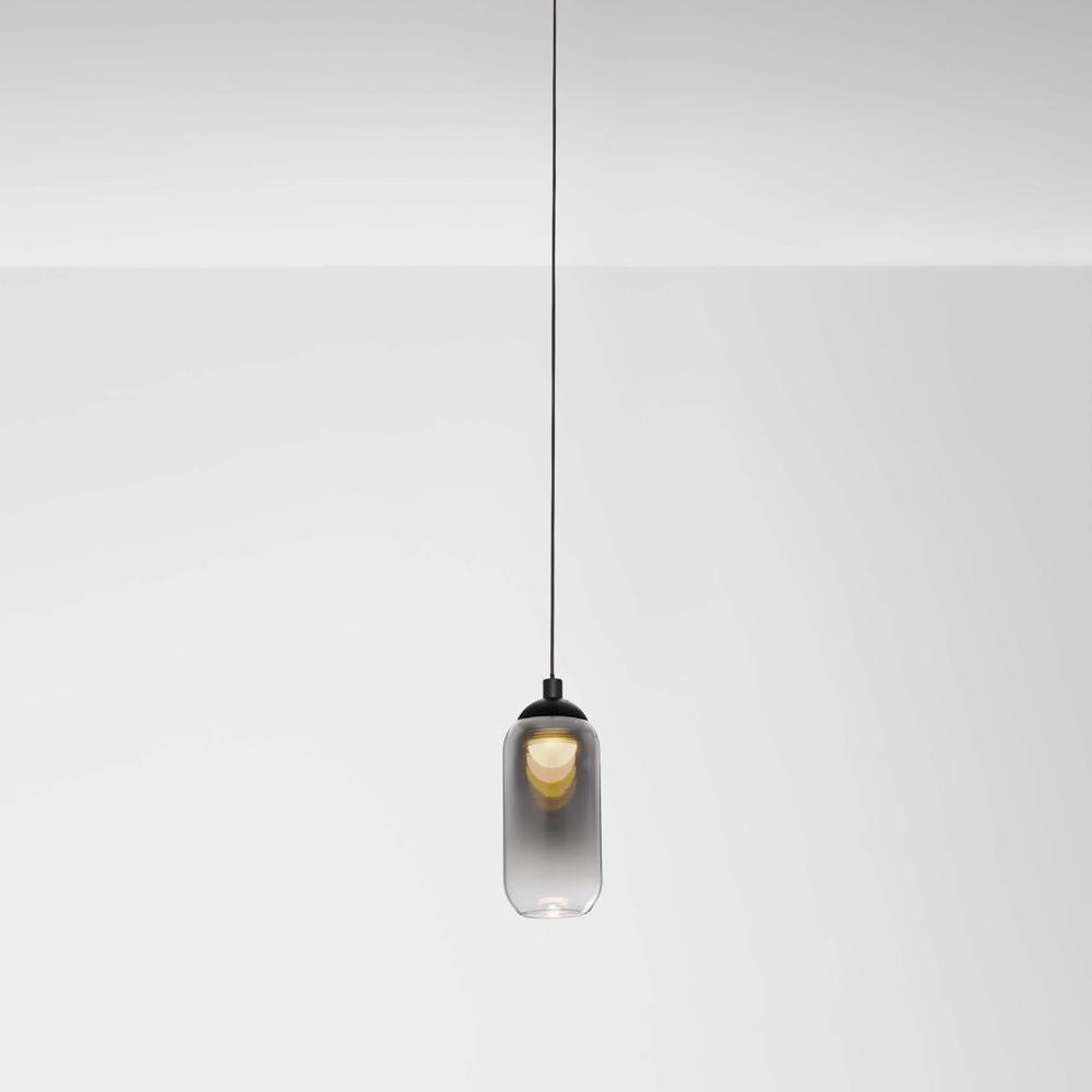 LED Pendelleuchte Kita in Schwarz-transparent und Schwarz 6W 457lm 70mm günstig online kaufen