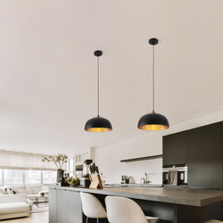 Pendelleuchte Sqube in Schwarz und Gold E27