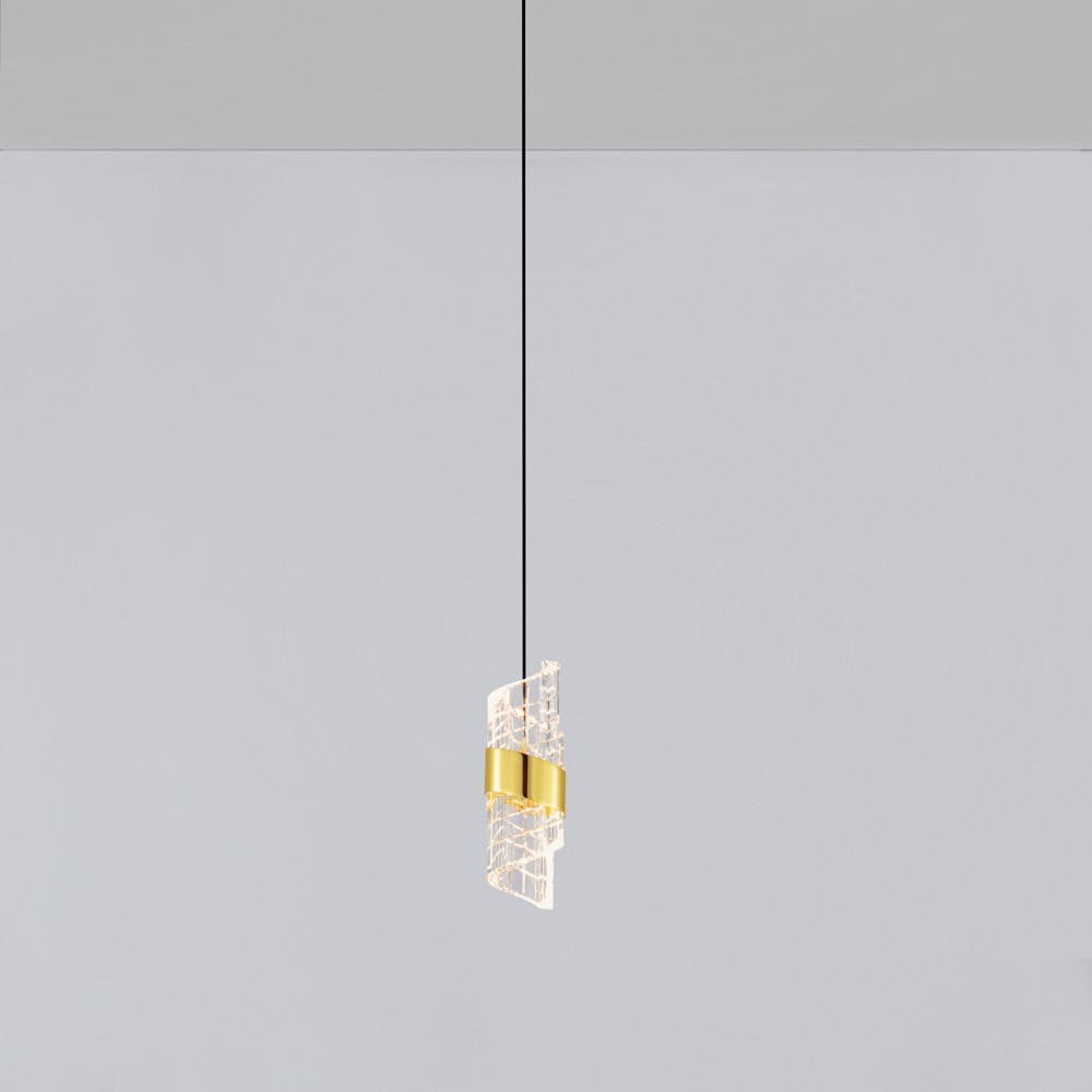 LED Pendelleuchte Seneca in Gold und Transparent 9W 739lm günstig online kaufen