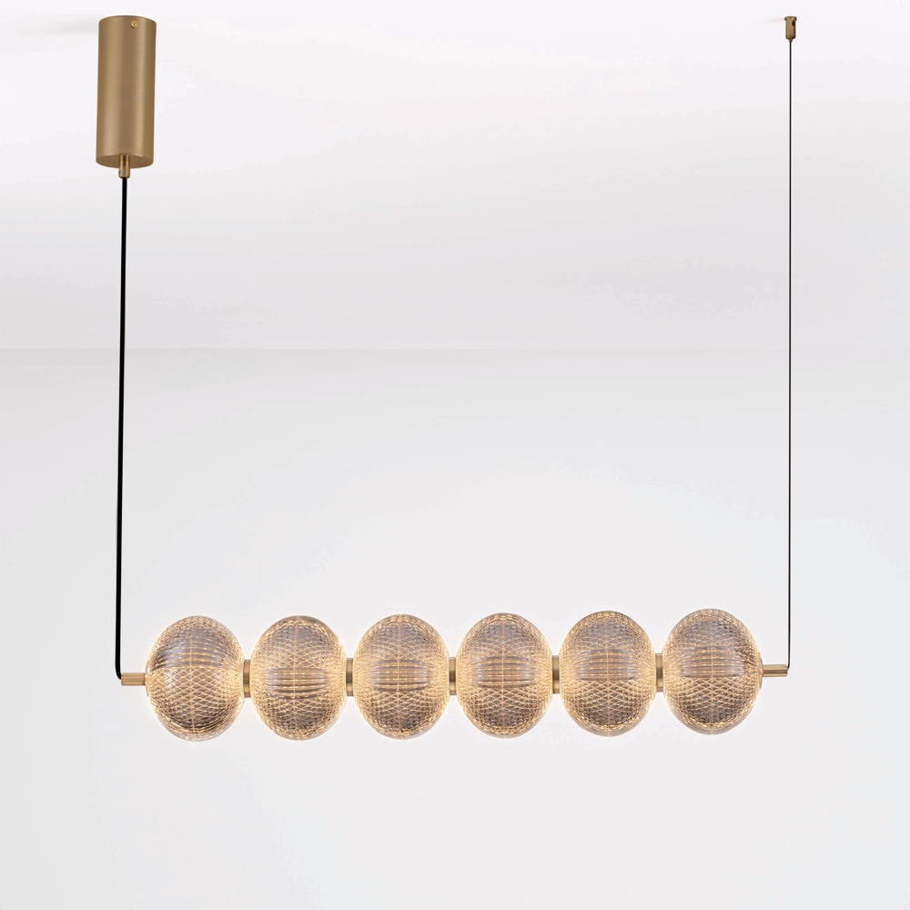 LED Pendelleuchte Klelia in Transparent und Gold 34W 2911lm günstig online kaufen