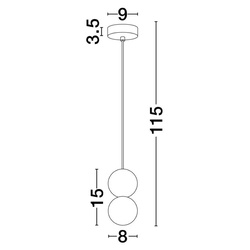 Pendelleuchte Zero in Grau und Weiß G9 150mm