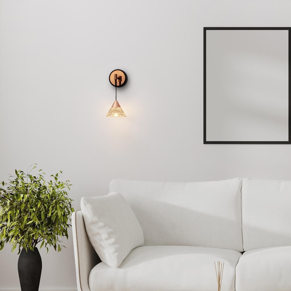 LED Wandleuchte Paluz in Transparent und Roségold 7W 345lm günstig online kaufen