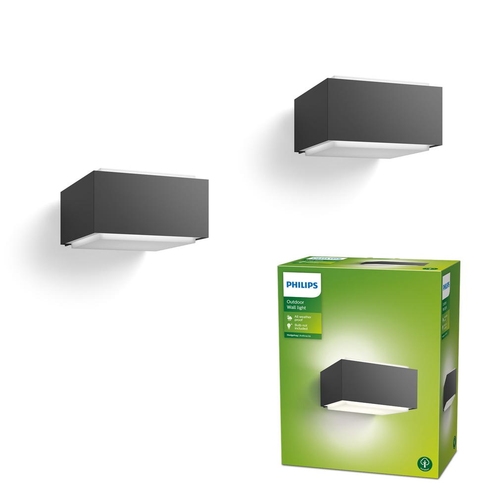 Philips Außenwandleuchte Hedgehog, anthrazit, 2er-Pack günstig online kaufen