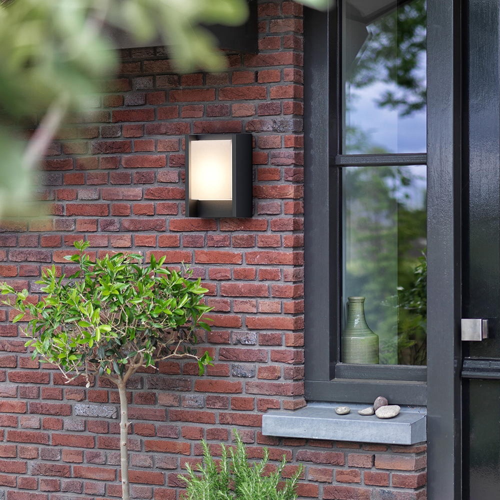 LED Wandleuchte Arbour in Anthrazit 6W 600lm IP44 Doppelpack günstig online kaufen