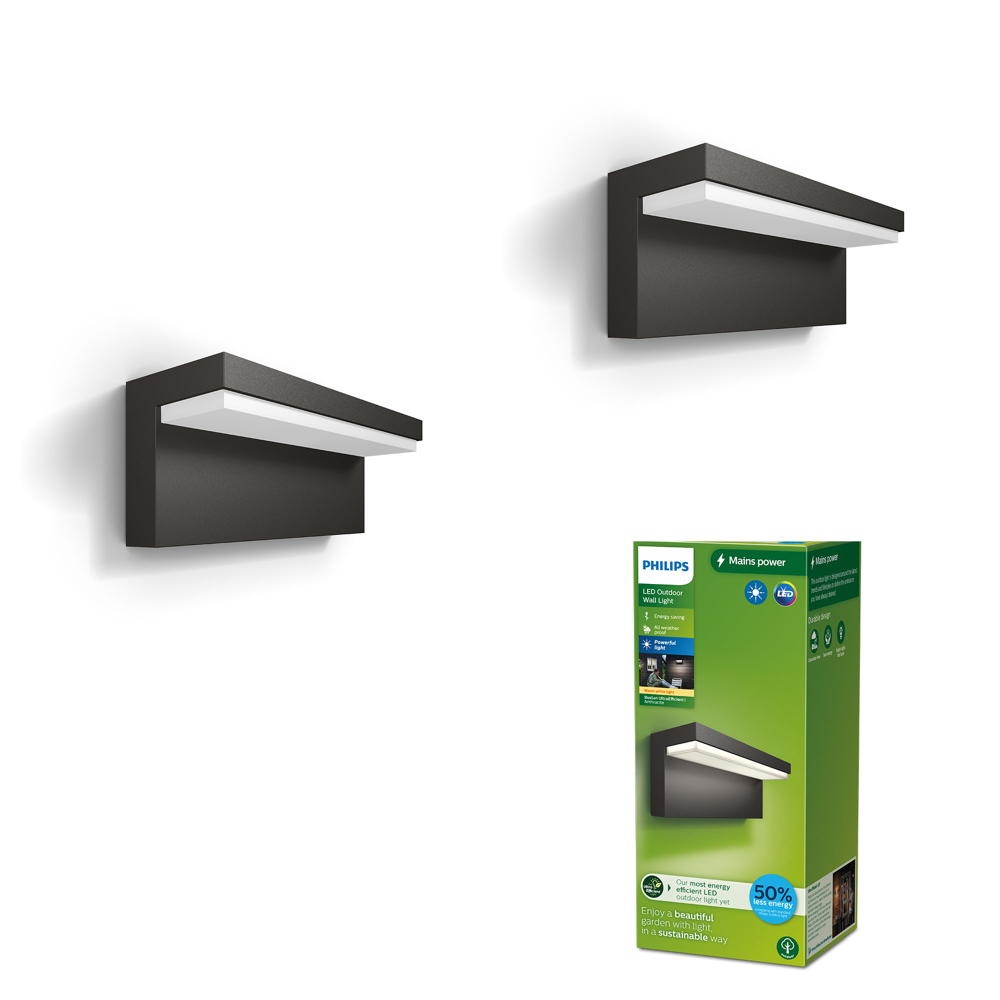 LED Ultra-Efficient Wandleuchte Bustan in Anthrazit 3,8W 800lm IP44 Doppelp günstig online kaufen