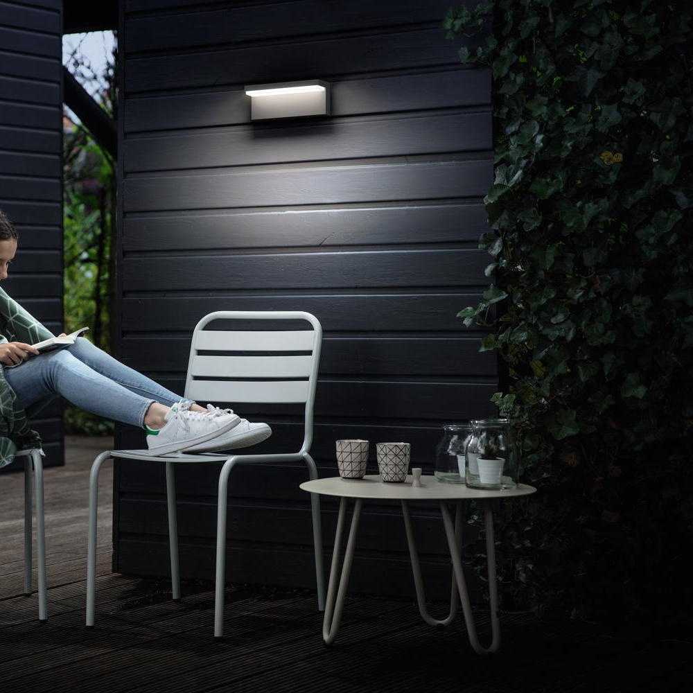 LED Ultra-Efficient Wandleuchte Bustan in Anthrazit 3,8W 800lm IP44 Doppelp günstig online kaufen