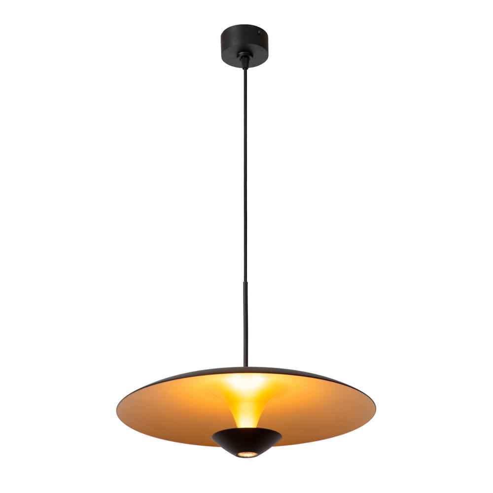 LED Pendelleuchte Kenneth in Schwarz und Gold-matt 12W 310lm günstig online kaufen