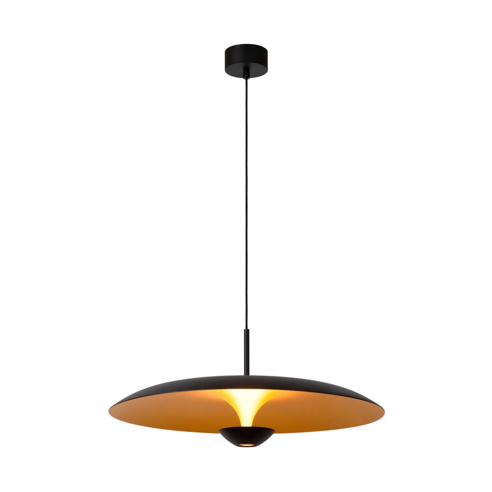 LED Pendelleuchte Kenneth in Schwarz und Gold-matt 16W 290lm günstig online kaufen