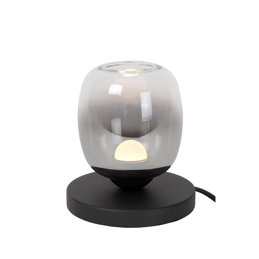 LED Tischleuchte Tamino in Rauchglas und Schwarz 6W 580lm günstig online kaufen