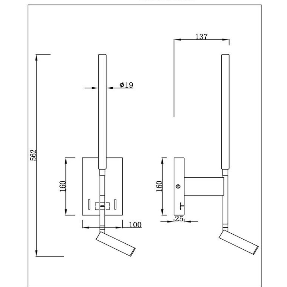 LED Wandleuchte Finan in Schwarz 6W 250lm mit Lesearm günstig online kaufen