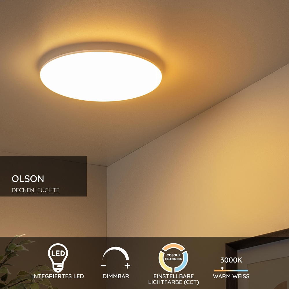 LED Deckenleuchte Olson in Weiß 36W 2500lm günstig online kaufen