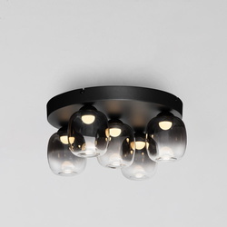 LED Deckenleuchte Kita in Schwarz-transparent und Schwarz