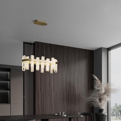 LED Pendelleuchte Argo in Gold und Transparent