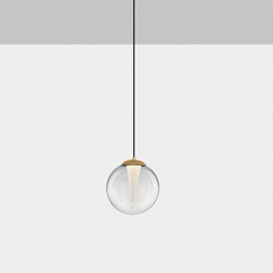 LED Pendelleuchte Galeo in Gold und Transparent