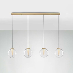 LED Pendelleuchte Galeo in Gold und Transparent