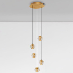 LED Pendelleuchte Licio in Transparent und Gold