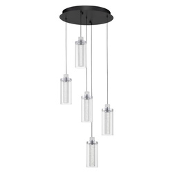 LED Pendelleuchte Lune in Transparent und Chrom