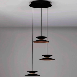 LED Pendelleuchte Morfi in Schwarz und Gold