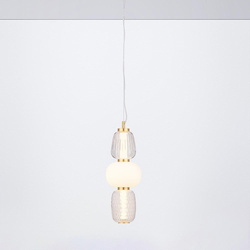 LED Pendelleuchte Movil in Weiß und Gold