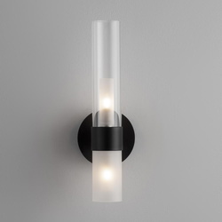 Wandleuchte Century in Schwarz und Transparent G9