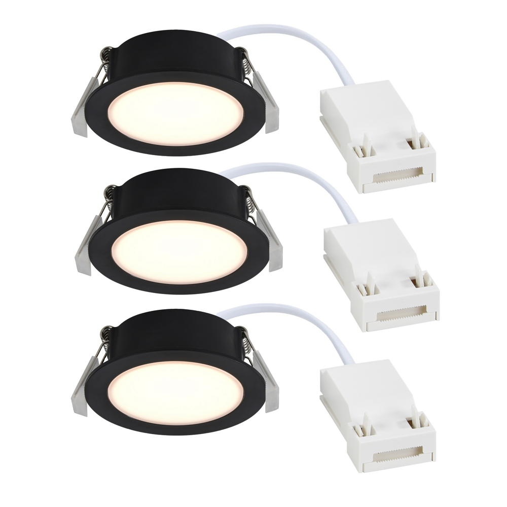 LED Einbauleuchte 3er Set Olea in Schwarz-matt 3x 4,4W 1035lm IP65 günstig online kaufen