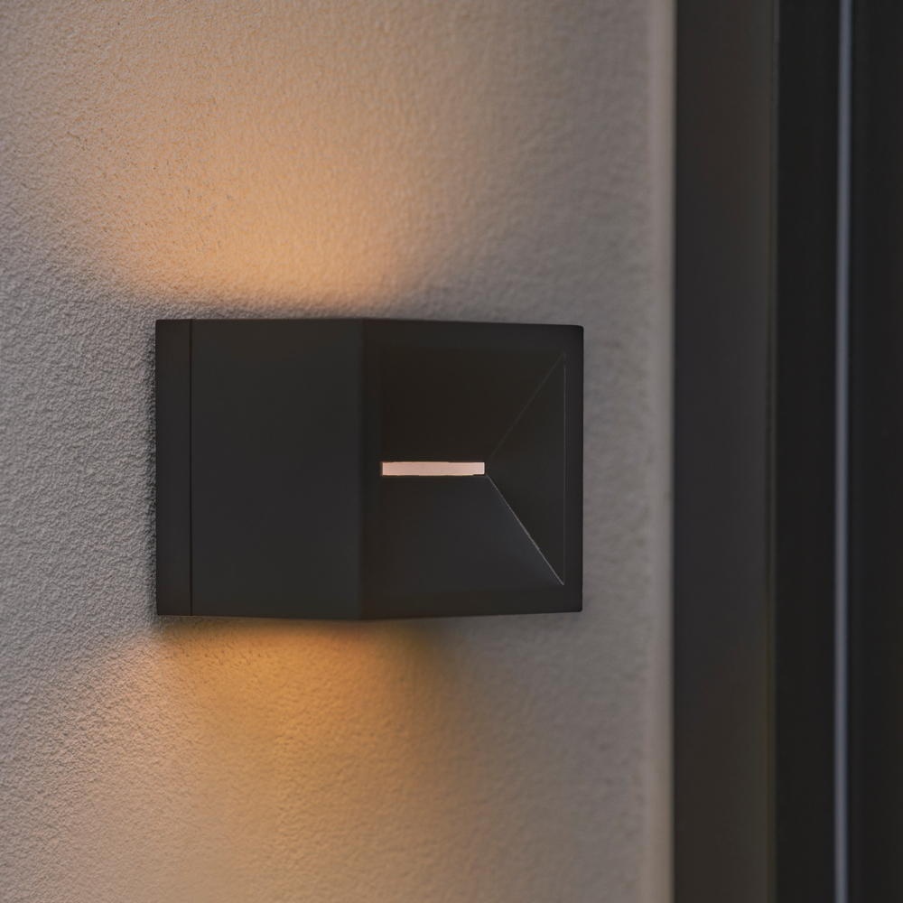 LED Wandleuchte Rivo in Schwarz-matt 2x 4W 240lm IP54 günstig online kaufen