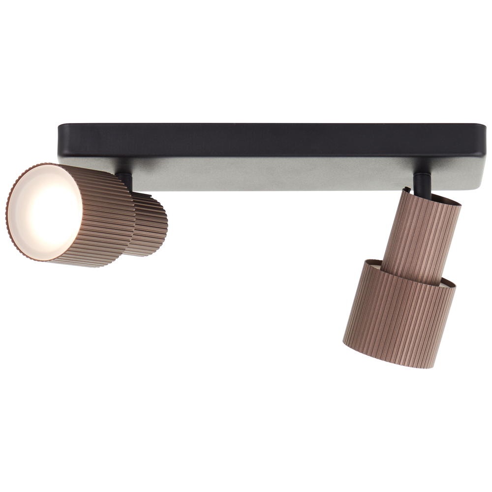 LED Deckenleuchte Cadiz in Bronze und Schwarz-matt 2x 5W 700lm GU10 2-flamm günstig online kaufen