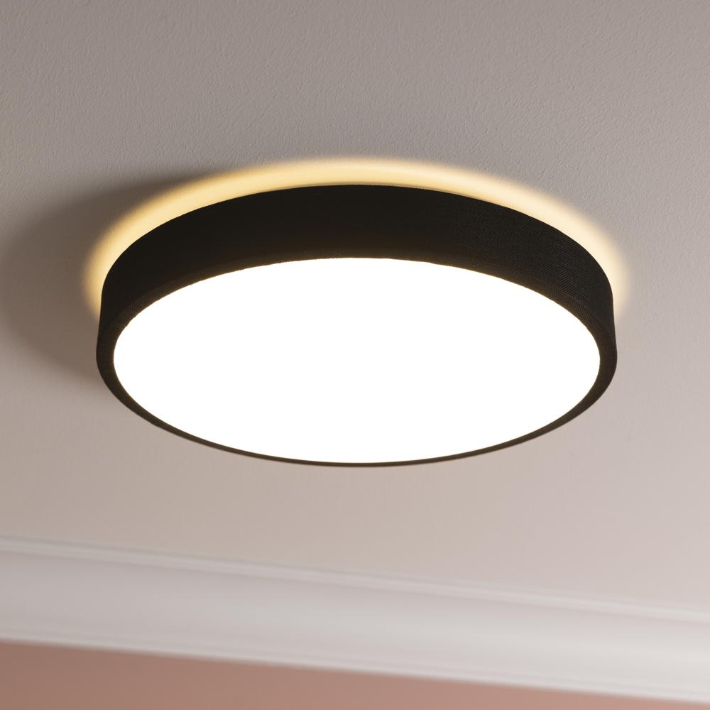 LED Deckenleuchte Filiz in Schwarz und Weiß 24W 2400lm günstig online kaufen