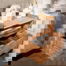 RINGO-Living Nachttisch Arik aus Mangoholz in Natur 300mm