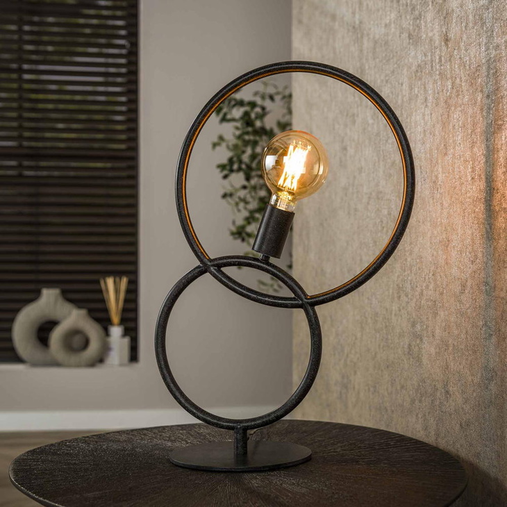 famlights | Tischleuchte Brenda in Schwarz E27