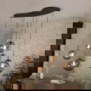 famlights | Pendelleuchte Debbie in Rauchglas und Schwarz...