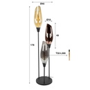 famlights | Stehleuchte Debbie in Mehrfarbig und Schwarz E27 3-flammig 450mm