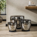 famlights | Stehleuchte Dona in Rauchglas und Schwarz E27 290mm
