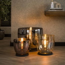 famlights | Stehleuchte Dona in Rauchglas und Schwarz E27 290mm