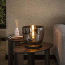 famlights | Stehleuchte Dona in Rauchglas und Schwarz E27 290mm