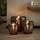famlights | Stehleuchte Dona in Kupfer-transparent und Schwarz E27 290mm