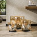 famlights | Stehleuchte Dona in Gold-transparent und Schwarz E27 320mm