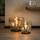 famlights | Stehleuchte Dona in Gold-transparent und Schwarz E27 320mm