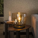 famlights | Stehleuchte Dona in Gold-transparent und Schwarz E27 320mm