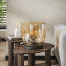 famlights | Stehleuchte Dona in Gold-transparent und Schwarz E27 320mm
