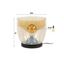 famlights | Stehleuchte Dona in Gold-transparent und Schwarz E27 320mm
