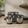 famlights | Stehleuchte Dona in Rauchglas und Schwarz E27 320mm