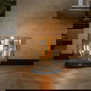 famlights | Stehleuchte Dona in Gold-transparent und Schwarz E27 480mm