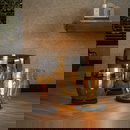 famlights | Stehleuchte Dona in Kupfer-transparent und Schwarz E27 480mm