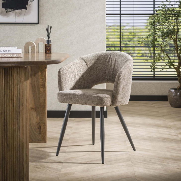 RINGO-Living Esszimmerstuhl Bertie aus Stoff in Beige